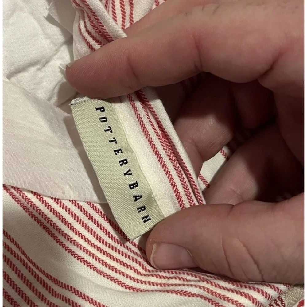 Pottery Barn Patchwork Sham Turkey Red Khaki Cream Standard‎ French Cottage